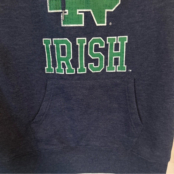 Colosseum Notre Dame Sweatshirt Women’s Size Small Gray Blue Cowl Neck Hoodie - Picture 3 of 10